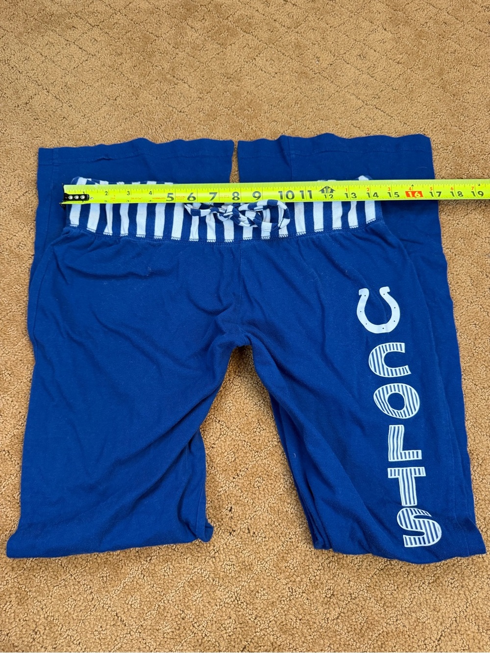NFL Team Apparel Indianapolis Colts Women’s Blue Striped Lounge Pants Size M Y2K - Picture 7 of 9